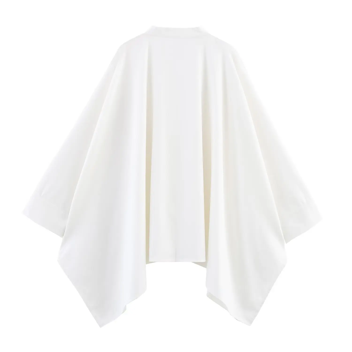 2025年新作レディース服 欧米風ファッショナブルで多様なリネン混紡ケープシャツ