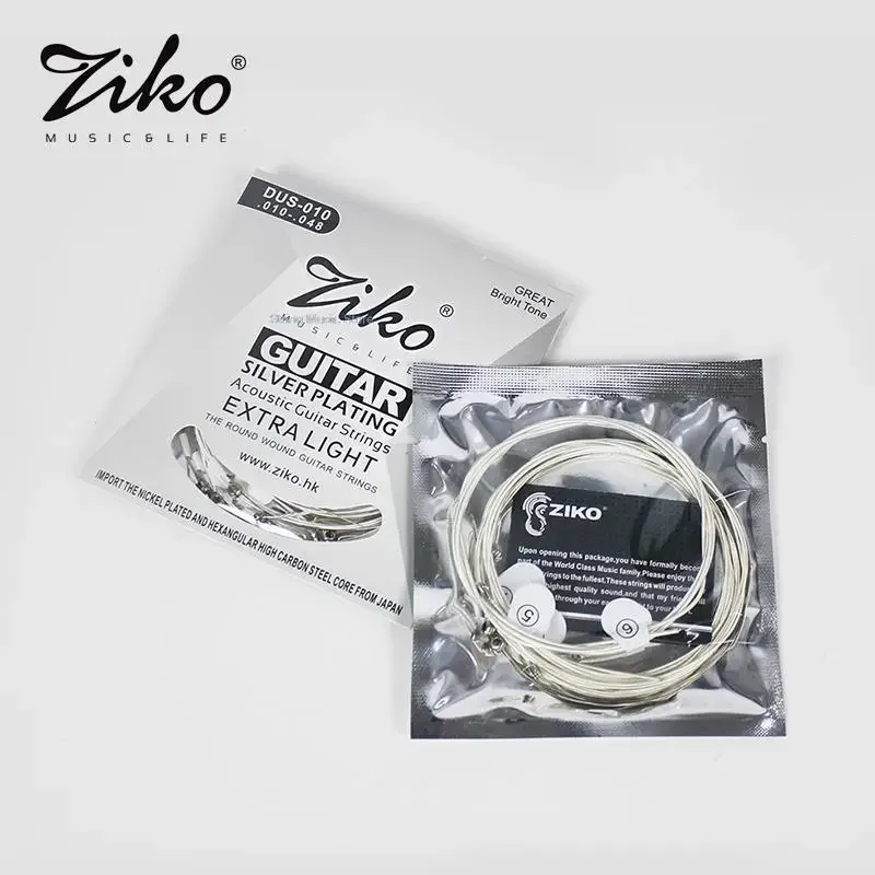 Ziko Acoustic Guitar String Set Silver-Plated Digital String Musical Instrument Parts 6-String Rope 010 011 012