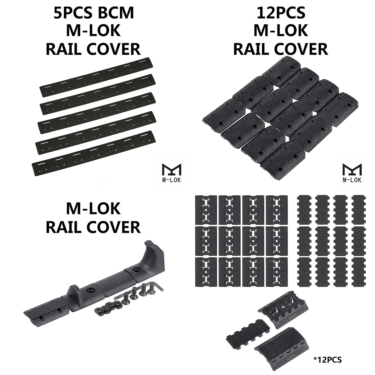 Cubierta riel táctica M-LOK perfil bajo, protección guardamanos