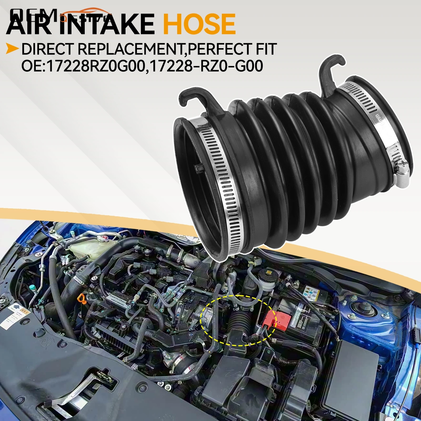 Tuyau de débit d'air tuyau d'admission d'air Tube d'admission de filtre à Air en caoutchouc pour Honda Civic 1.6 I-DTEC Diesel 2012-2016 17228-RZ0-G00 pièces de voiture