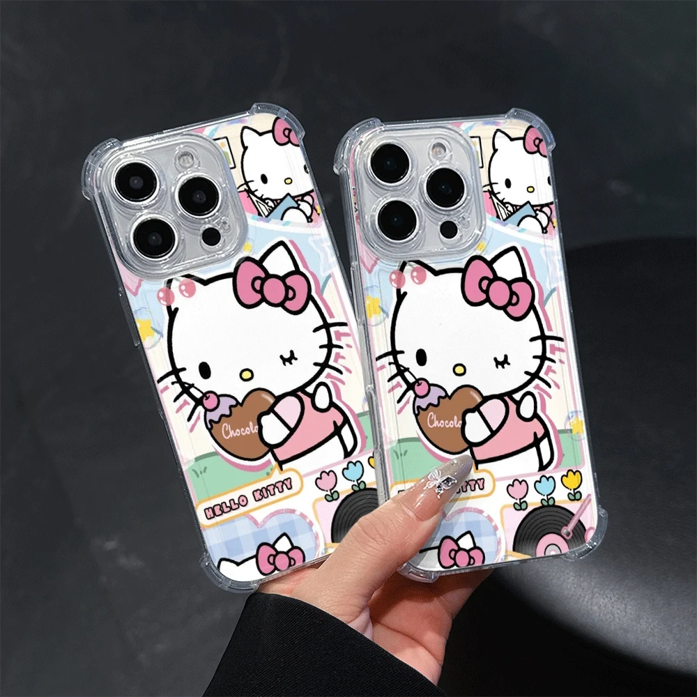 

Чехлы для мобильных телефонов Sanrio для IPhone 15, IPhone 16/15/14/13/12/11/x/xs/xs Max, женский мягкий чехол для телефона Sanrio KT Kawaii для Iphone