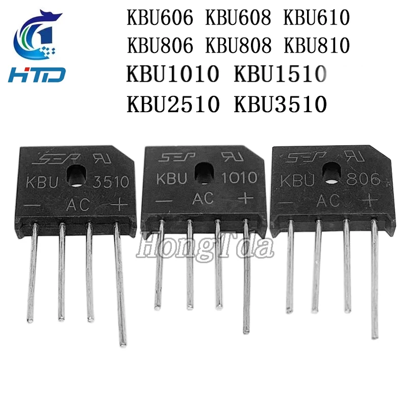 10PCS KBU-3510 KBU-2510 KBU606 KBU608 KBU610 KBU808 KBU810 KBU1010 KBU1510 KBU2510 KBU3510 KBL610 Diode Bridge Rectifier