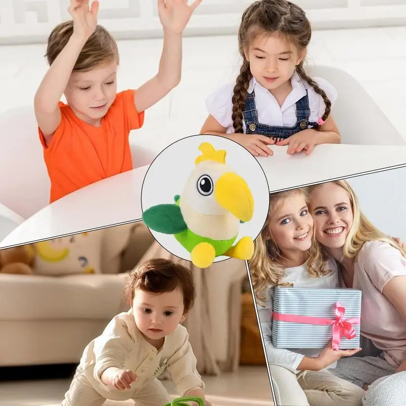 Pájaro de peluche divertido, Animal relleno, pájaro de peluche, animales de peluche, decoración de la habitación del hogar para niños, niñas, niños, vacaciones, fiesta de cumpleaños