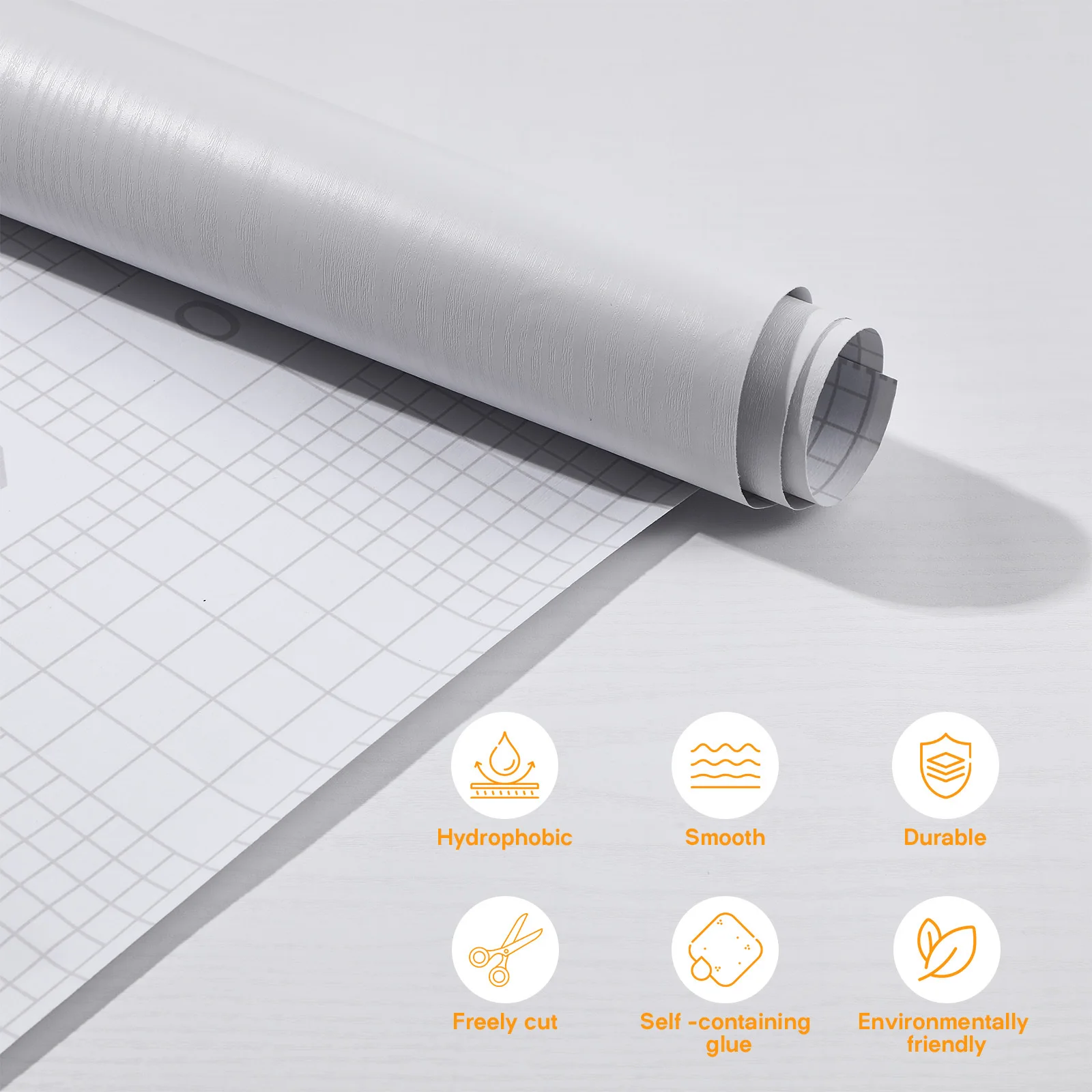 

1 Roll Pure Color Wallpaper Self Stick Waterproof Oil Proof Mat Decorative Wall Paper for Living Room Furniture Surface