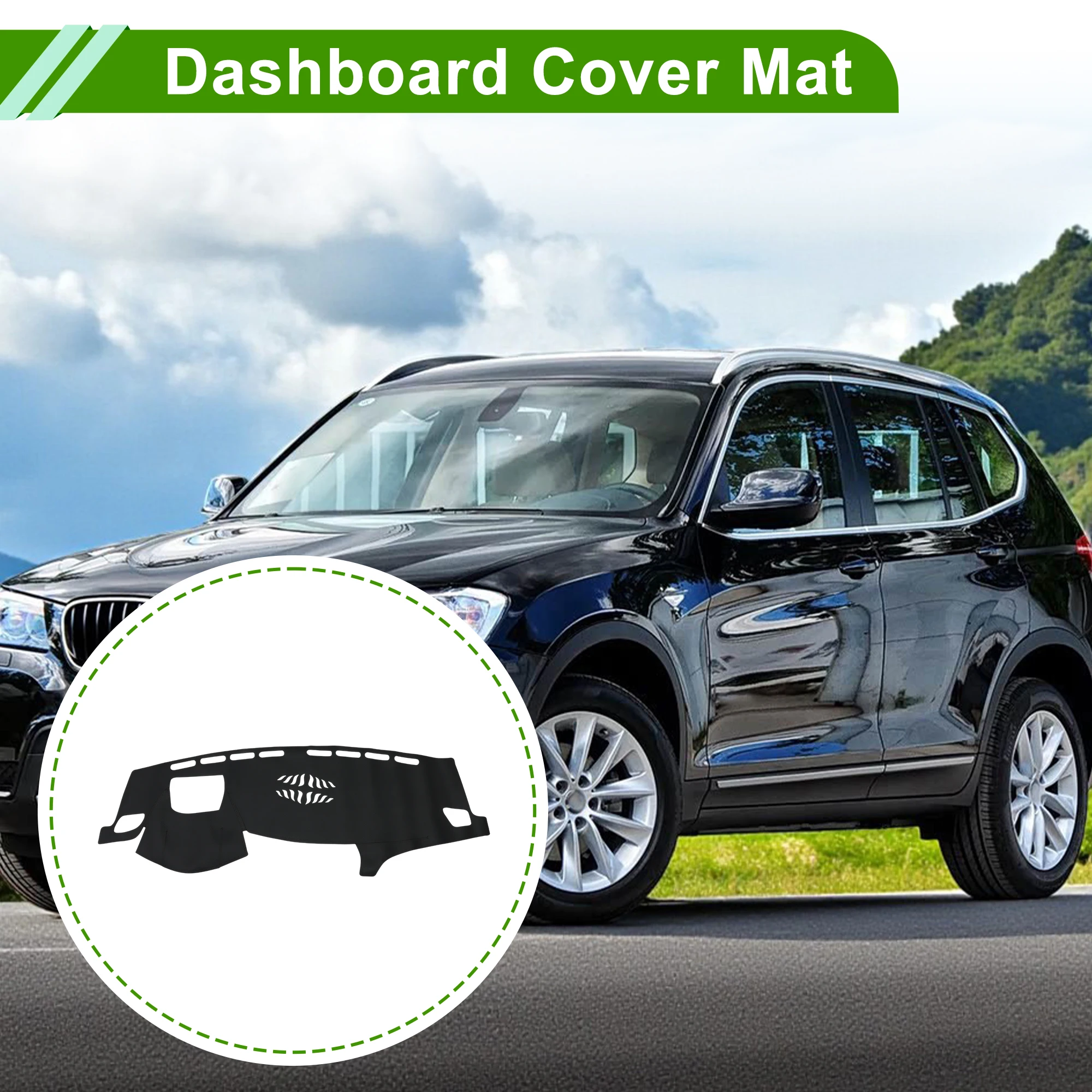 غطاء لوحة القيادة UXCELL لسيارة BMW X3 2011-2016 أسود قطعة واحدة من وسادة حماية الواقية من الشمس