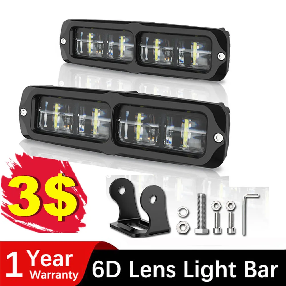 NAOEVO 6 Inch LED Light Bar Offroad Driving Running Light Work Lamp Fog Lights for Motorcycle 4X4 ATV SUV Truck Tractor 12V 24V