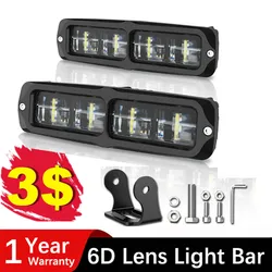 NAOEVO 6 Inch LED Light Bar Offroad Driving Running Light Work Lamp Fog Lights for Motorcycle 4X4 ATV SUV Truck Tractor 12V 24V