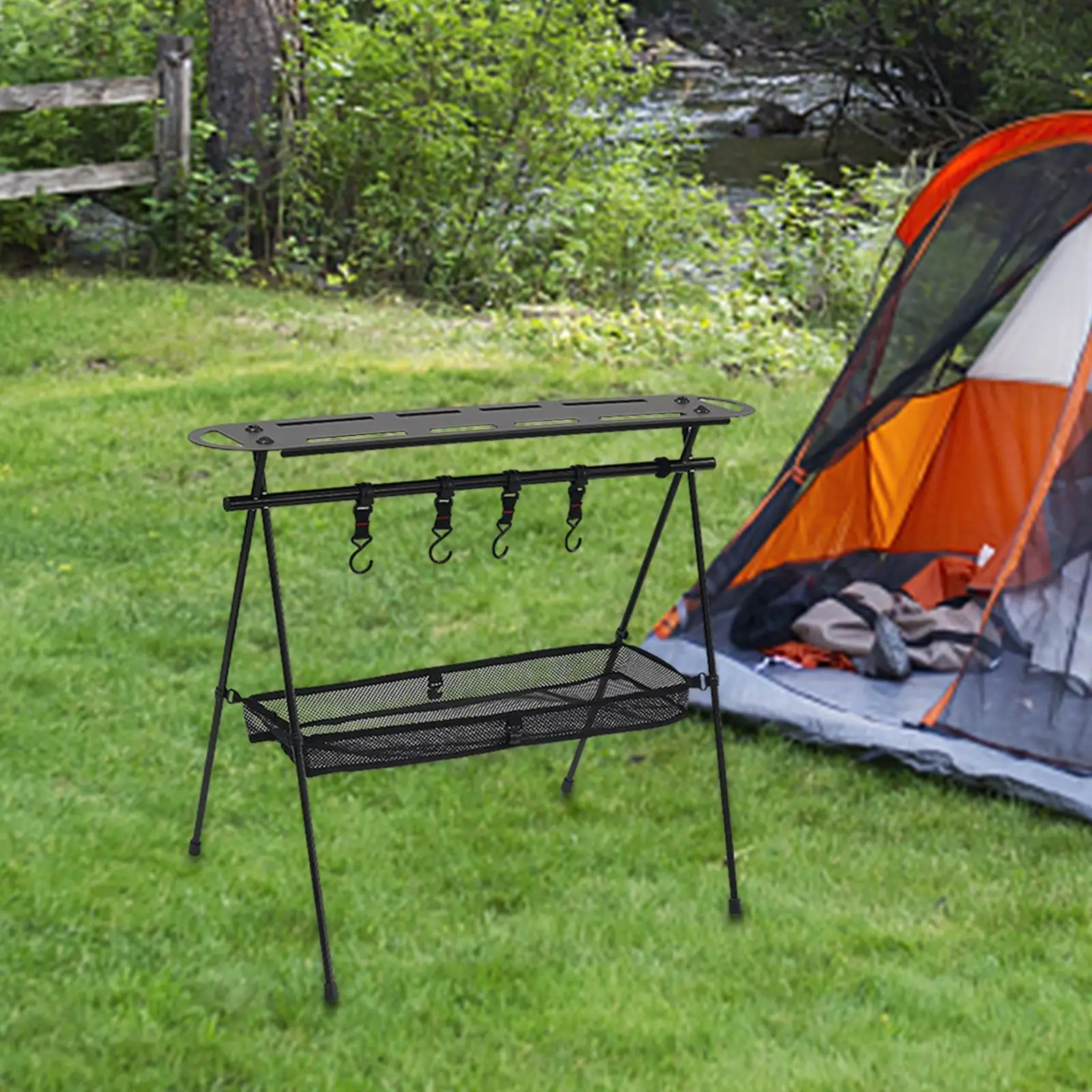 منظم شبكي للتخييم والشواء للطهي في الهواء الطلق #1