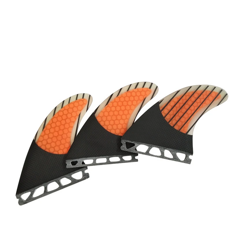 Surfboard Fins for UPSURF FUTURE Fin Box, Fibreglass Honeycomb with Carbon Single Tabs, Surf Fin Accessories, 3 Pieces per Set