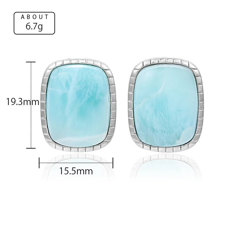 XYOP orecchini Larimar in argento Sterling 925 di alta qualità con bellissime pietre preziose naturali blu orecchini da donna per regalo