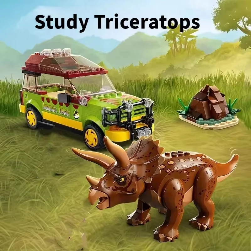 Compatibele sets van derden Dinosaur World Park Series bouwstenen 76961 Tyrannosaurus Rex Allosaurus Attack Toys - afbeelding 1