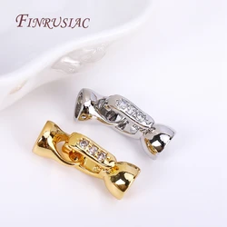 18K Gold Plated Inlaid Zircon Lock Clasps Closure Fasteners For Beading Jewelry Making,DIY Pearls Jewelry Fittings