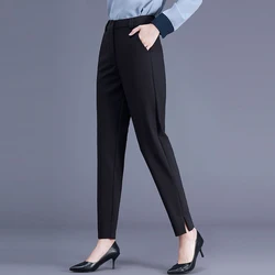 2025 Spring and Autumn New Women's Office Professional Pants Work Pants High Waist Slimming Suit Straight Leg Pants Fat MM M-4XL