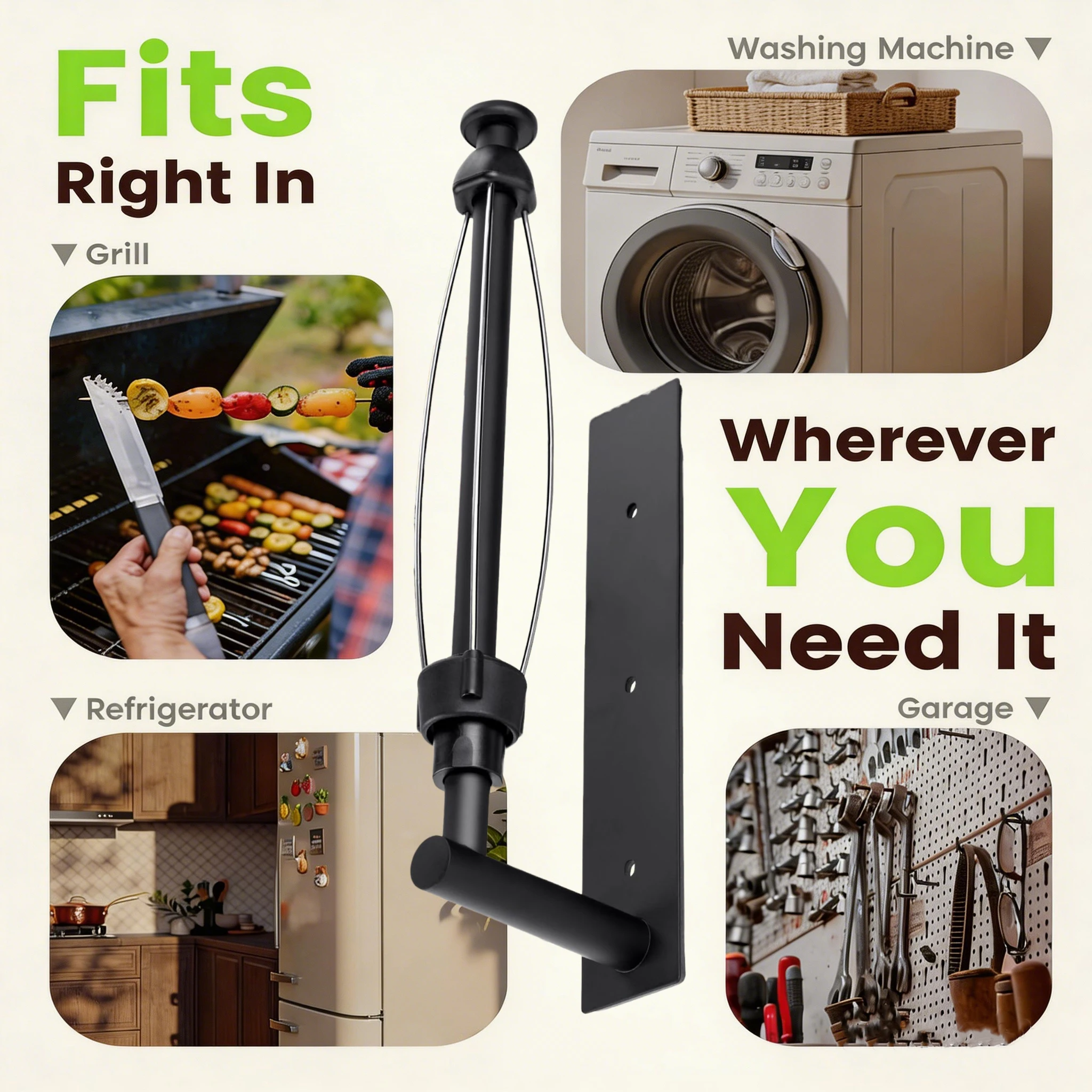 Magnetic Paper Towel Holder with Self Adhesive Wall Mount for Fridge, Kitchen, RV, Garage, Grill, with Adjustable Damping