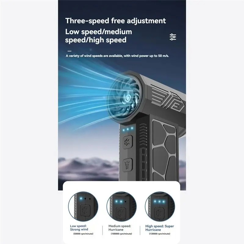 WON مروحة نفخ توربو قوية عالية السرعة منفاخ توربينات الرياح 130000 دورة في الدقيقة 3 قابل للتعديل سرعة منفضة الهواء للوحة مفاتيح كمبيوتر السيارة #6