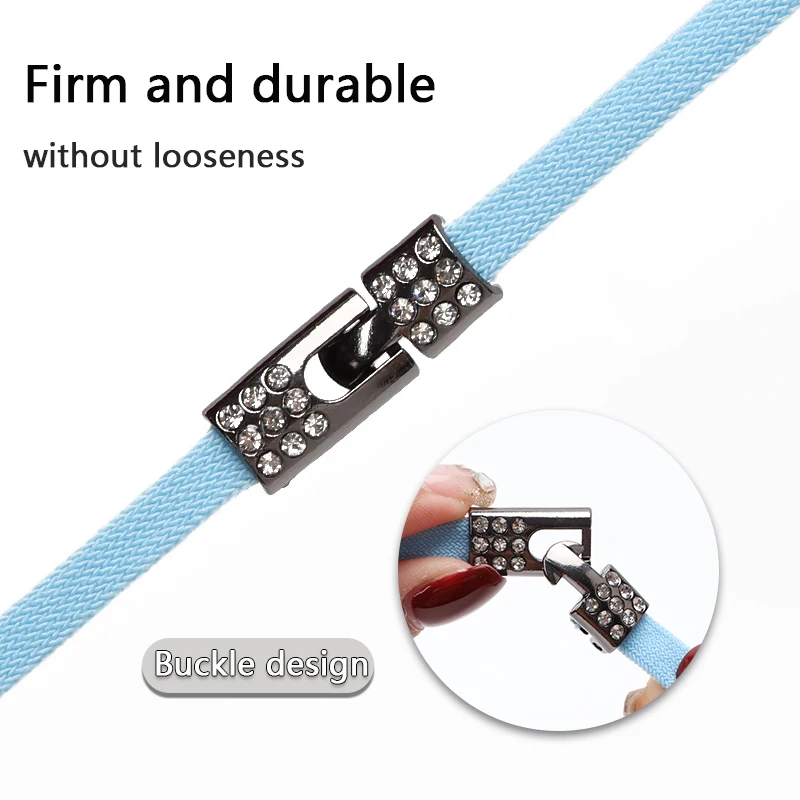 Diamond Cross Locks Shoelaces Without Ties Elastic Laces Sneakers Kids Adult No Tie Shoe laces Flat Shoelace Shoes Accessories image 3