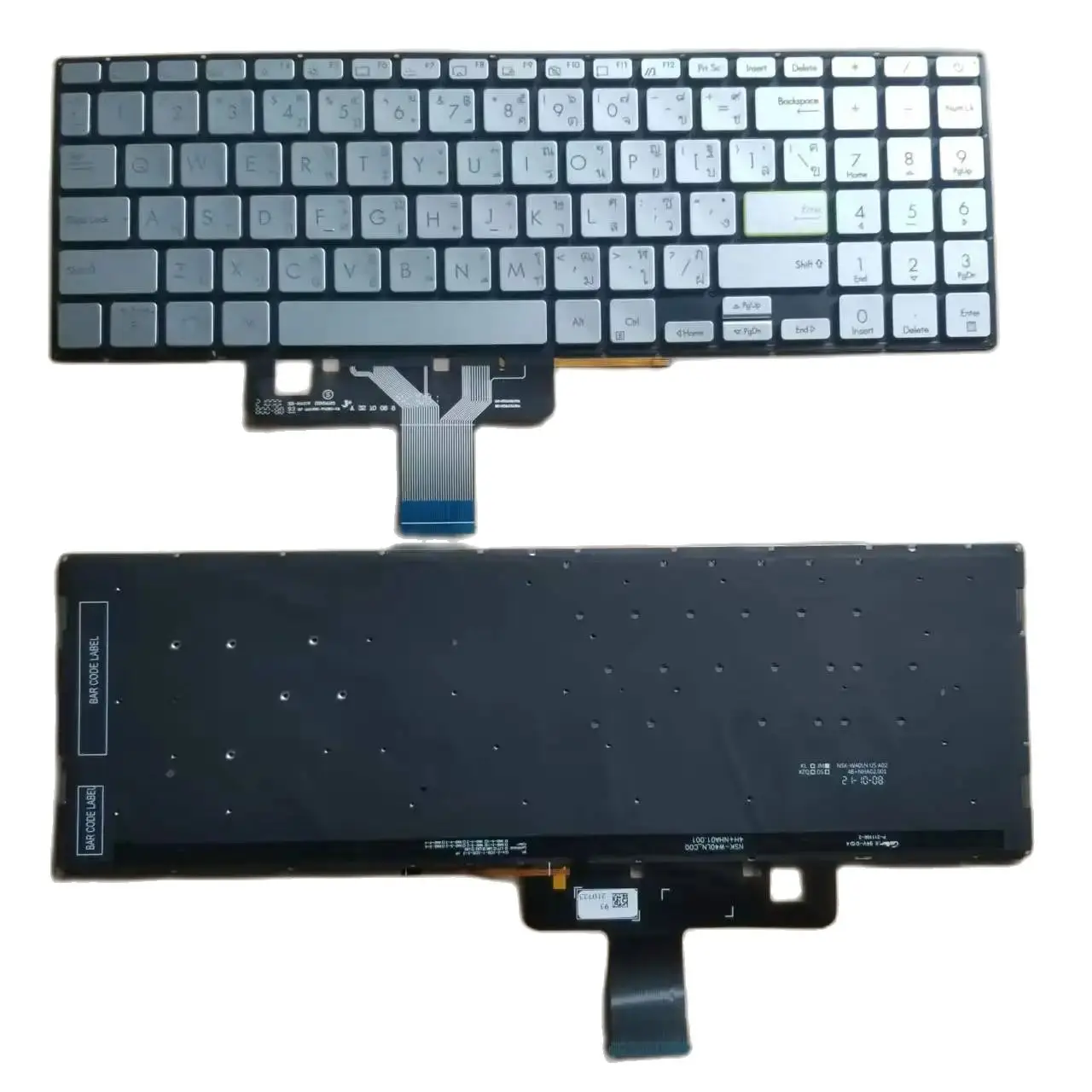 

New Thai Keyboard For Asus VivoBook S533 S533e S533ea S533f S533fa Series TI Laptop Keyboard With Backlit Silver