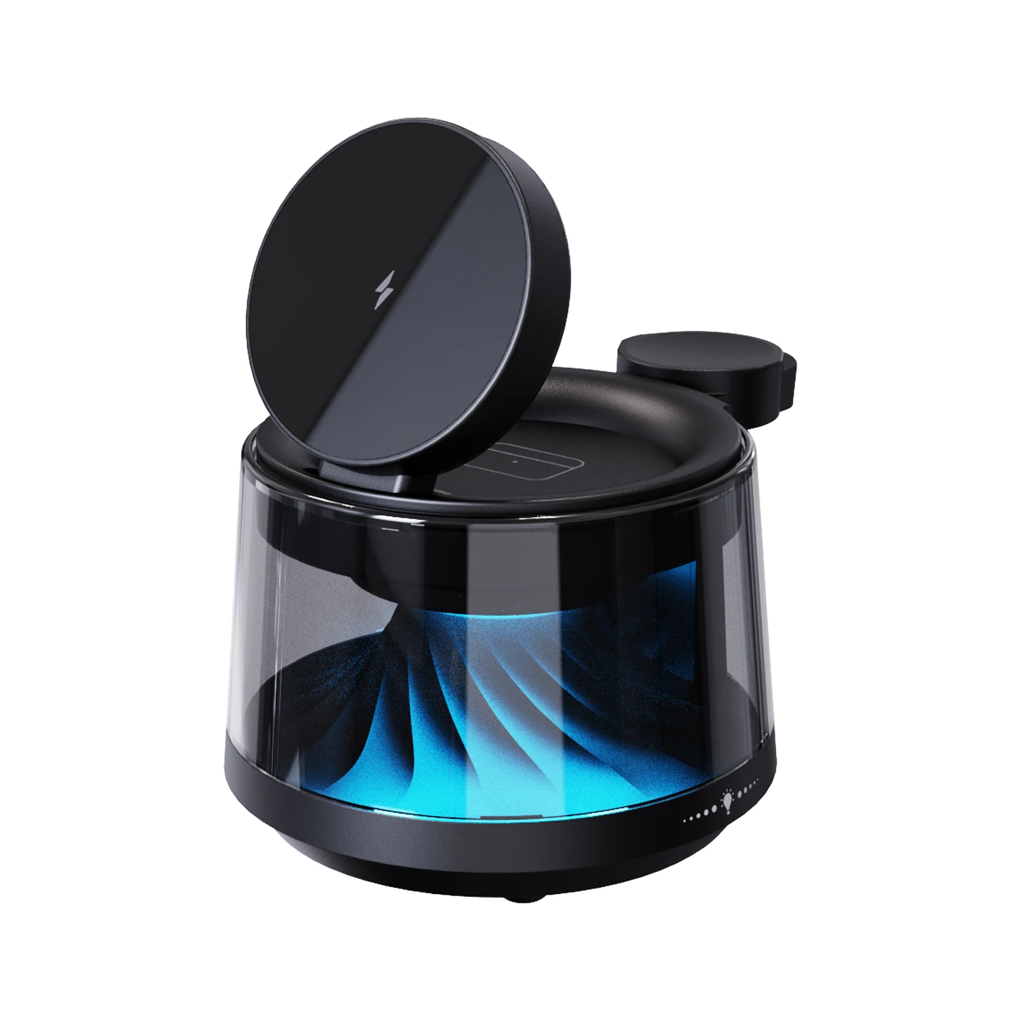 

2025 New Arrival Cheap ABS Silicone 15W 3 in 1 Foldable Smart Phone Watch Fast Wireless Charger Stand Charging Desktop Speaker