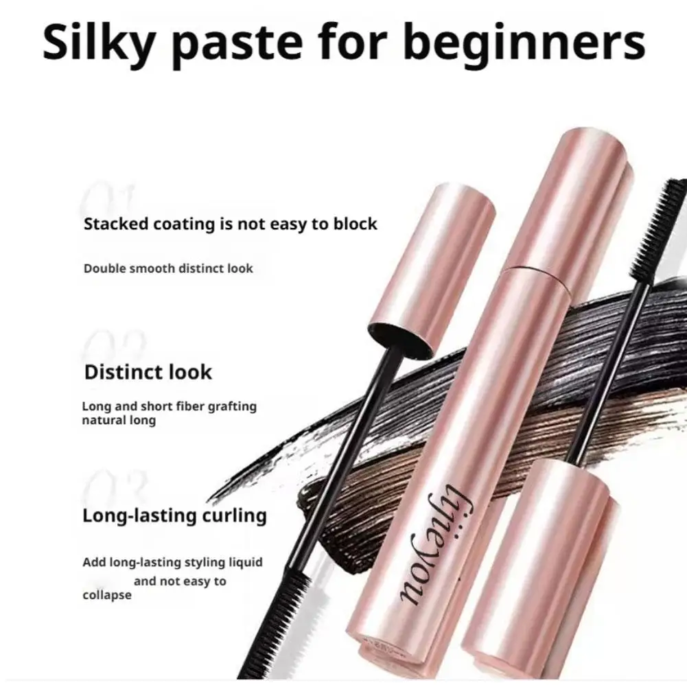 Lengthens Eyelashes Black Mascara Extra Volume Ultra-Fine Female Mascara Makeup Cosmetic Eyes Natural Lashes Waterproof Cur U4J0
