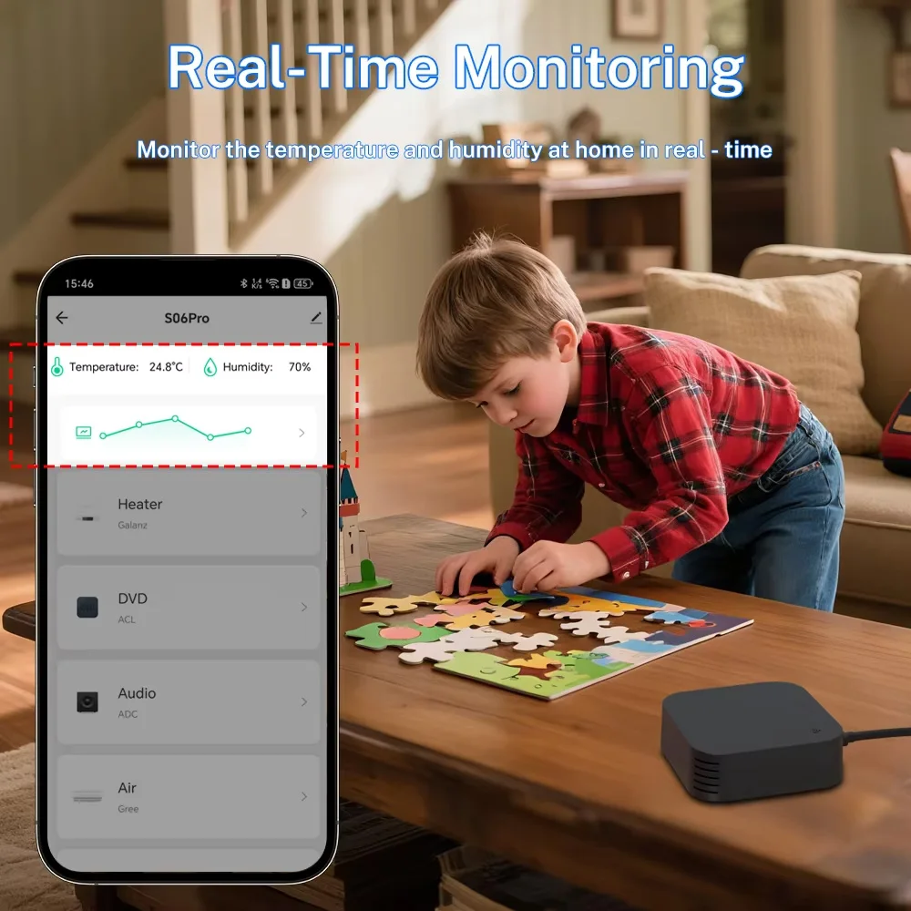 Tuya WiFi IR Remote Control With Temperature Humidity Sensor Universal Smart Remote for Air Conditioner TV Alexa Google Home