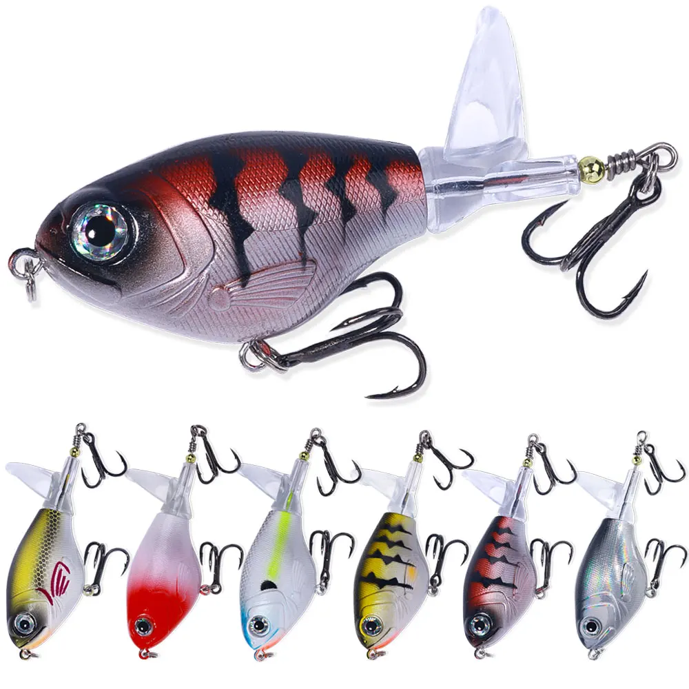 Topwater Angelköder 9,5 cm 16 g/8,2 cm 11 g Popper Wobbler Künstlicher harter Köder Bass Weicher rotierender Schwanz Pesca Angelgerät