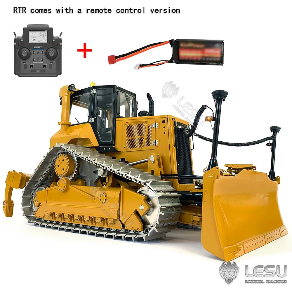 In Stock Toys 1/14 LESU DT60 Metal RC Bulldozer Aoue Hydraulic Remote Controlled Tracked Truck Painted Toucanhobby for Boy Car