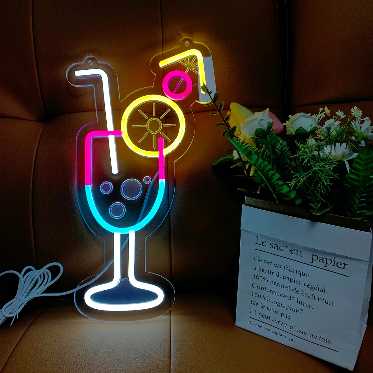 Beverage juice neon signs custom store logo dessert shop decorations, bar party mood lights to make your party more shiny