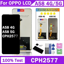 OEM A58 Screen For Oppo A58 4G LCD CPH2577 Display Touch Screen Digitizer Assembly For Oppo A58 5G Display With Frame