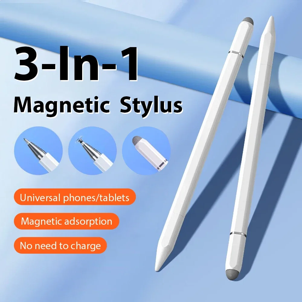 3 in 1 Magnetic Stylus Pen for iPad Android Drawing Capacitive Touch Pencil for Samsung Xiaomi Huawei Tablet Phone