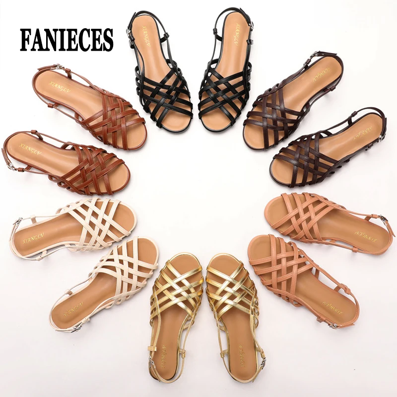 

Women Roman Gladiator Flat Sandals Summer Soft Bottom Open Toe Narrow Band Weave Casual Shoes Plus Size Sandalias босоножки