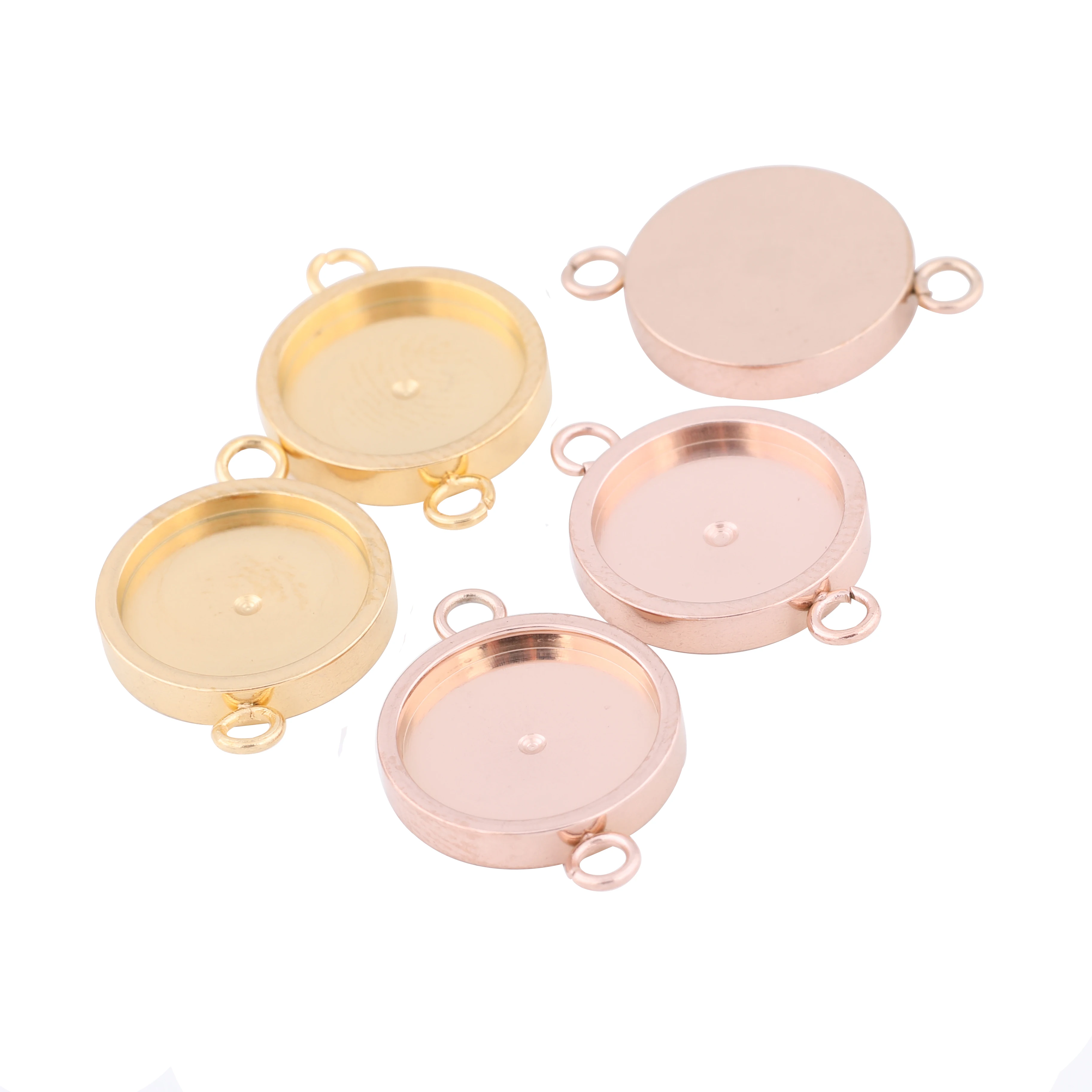 20 sztuk 10mm Cabochon złącze podstawy ustawienie tace okrągłe ze stali nierdzewnej Cameo Bezel Blanks dla bransoletki kolczyki Making