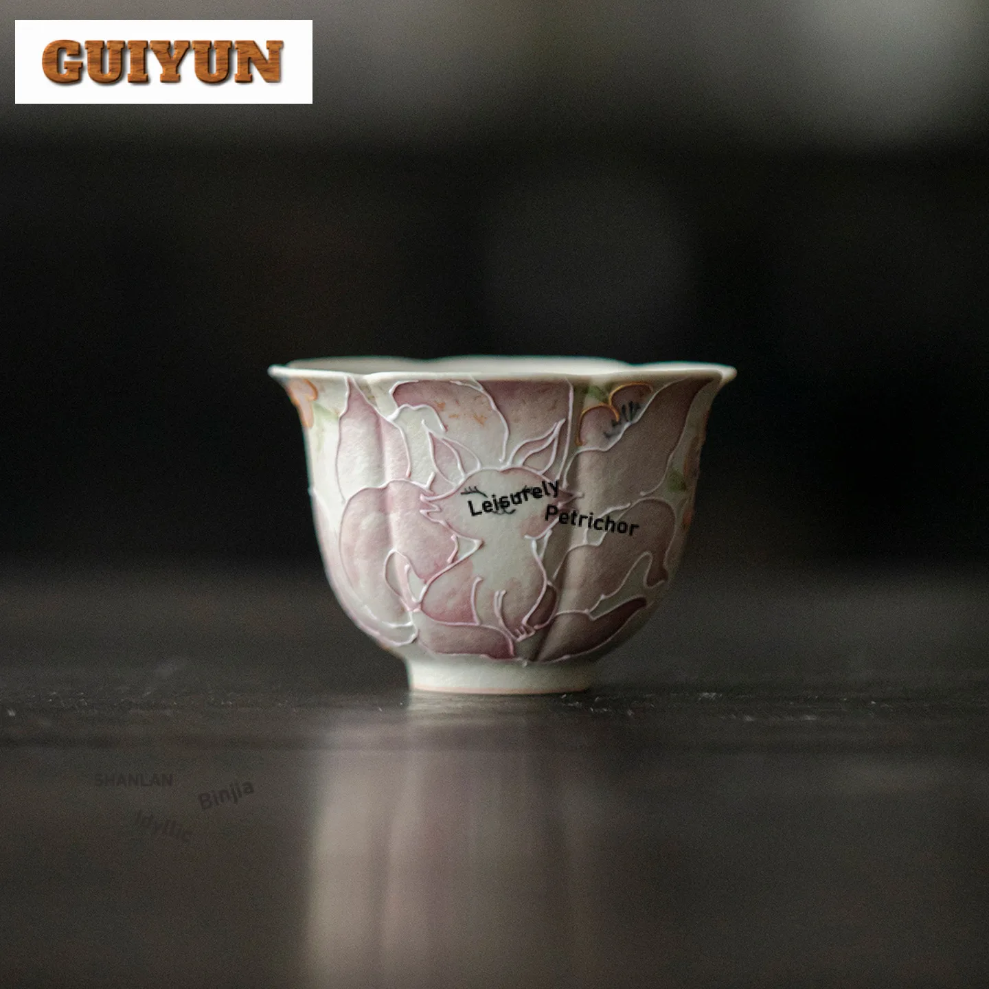 2pc/lot Hand-painted Nine-tailed Fox Teacup Traditional Tea Bowl Jug Tea-tasting Meditation Cup Chazhan Master Cups For Tea 60ml