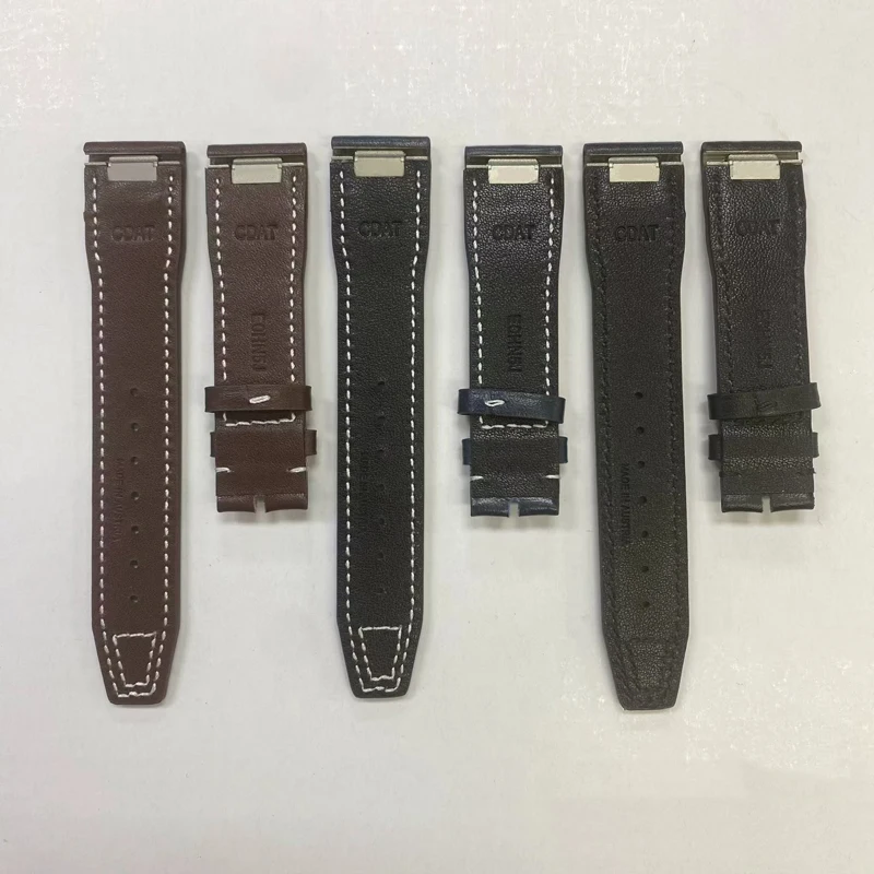 FUYIJIA Custom I-W-C PILOT'S WATCHES Original Quickly Dismantle Watchbands 20MM×18MM Cowhide Strap Handmade Genuine Leather Belt