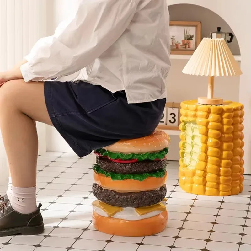 

Shoe changing stool donut pineapple stool burger tire home restaurant ornament
