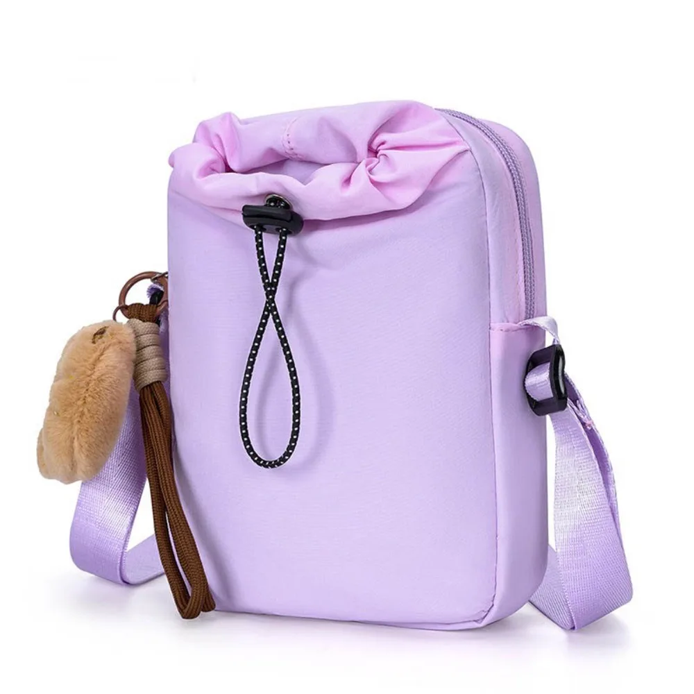 

Korean Style Crossbody Water Bottle Bag Waterproof Nylon Water Bottle Carrier Bag Portable Drawstring Open Top