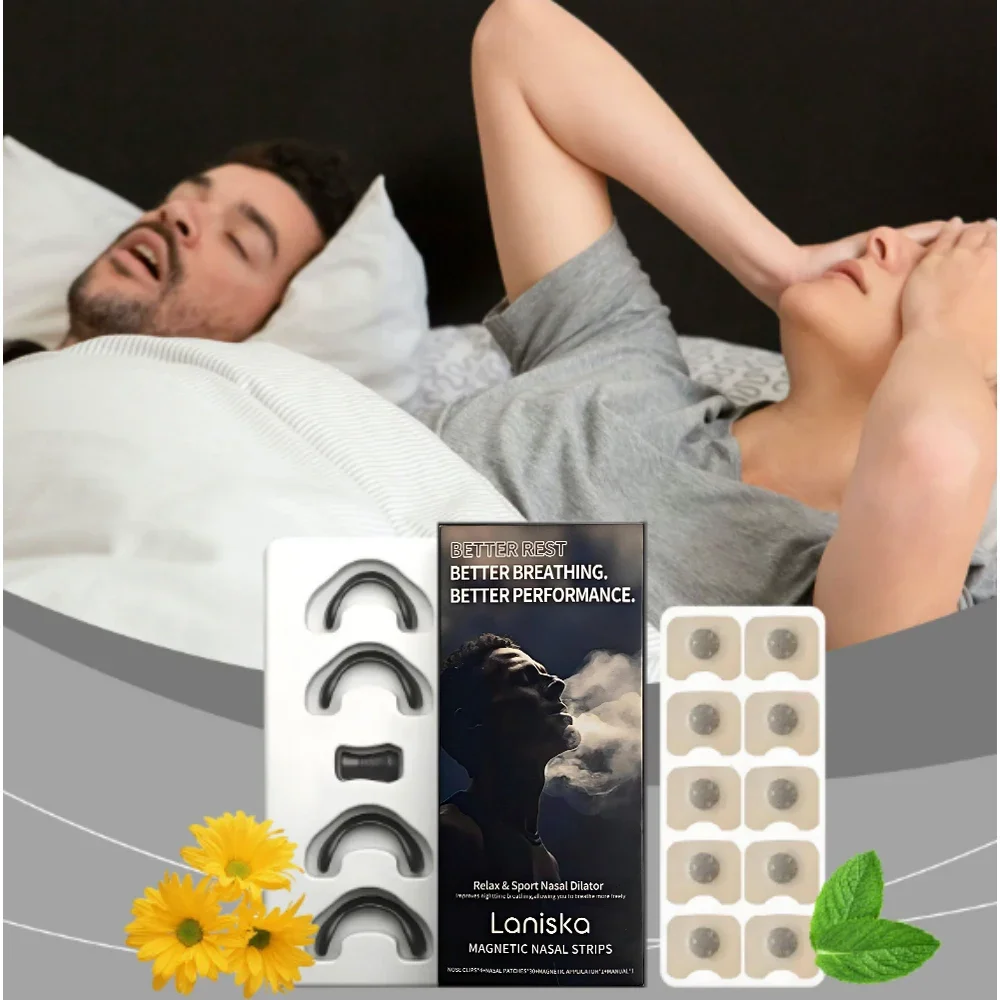 

Skin Safe Magnetic Nose Strips,Sport Nasal Dilator,Intake Breathing Nasal Strip Starter Kit Boost Oxygen Snore Reducing Aids