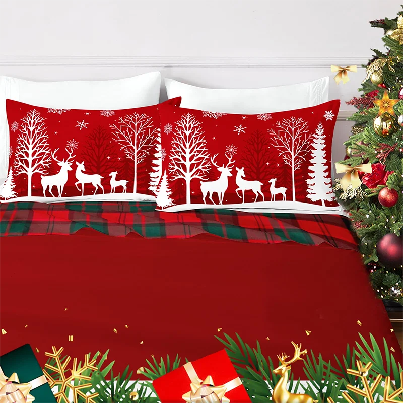 2pcs Christmas pillowcase: Nutcracker and dancer print, bedroom and living room Christmas decoration cushion cover.