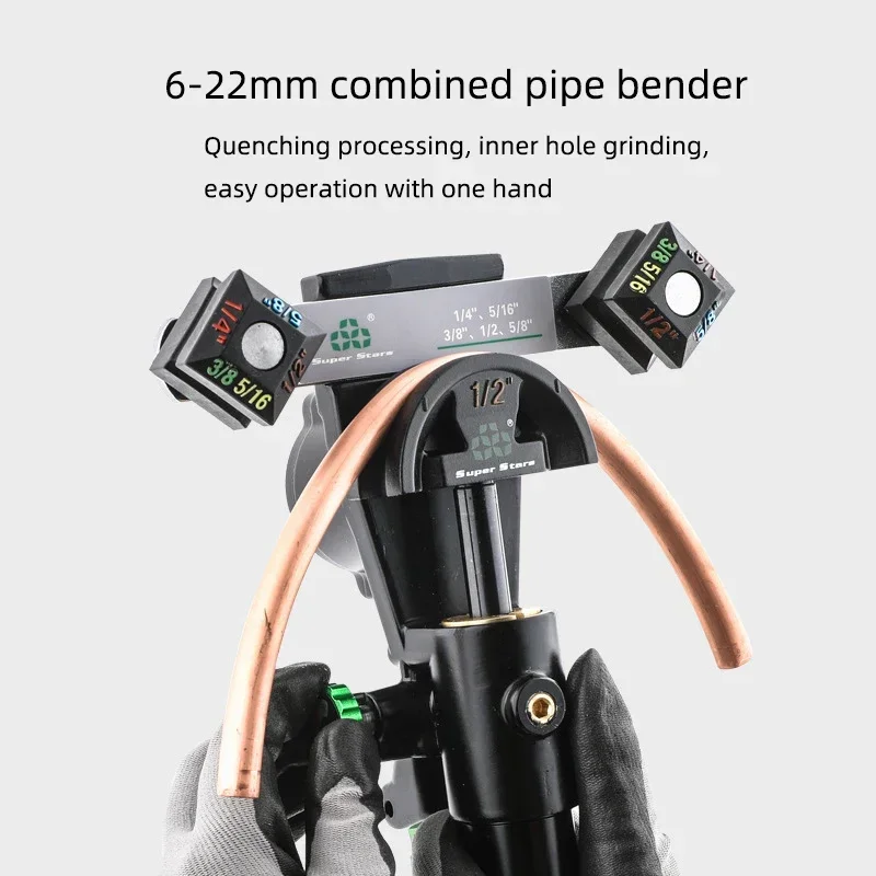 Manual Hydraulic Copper Pipe Bending Machine DSZH ST-Y999 Air Conditioning Pipe Bending Tool 6-22mm Combination Pipe Bender Set
