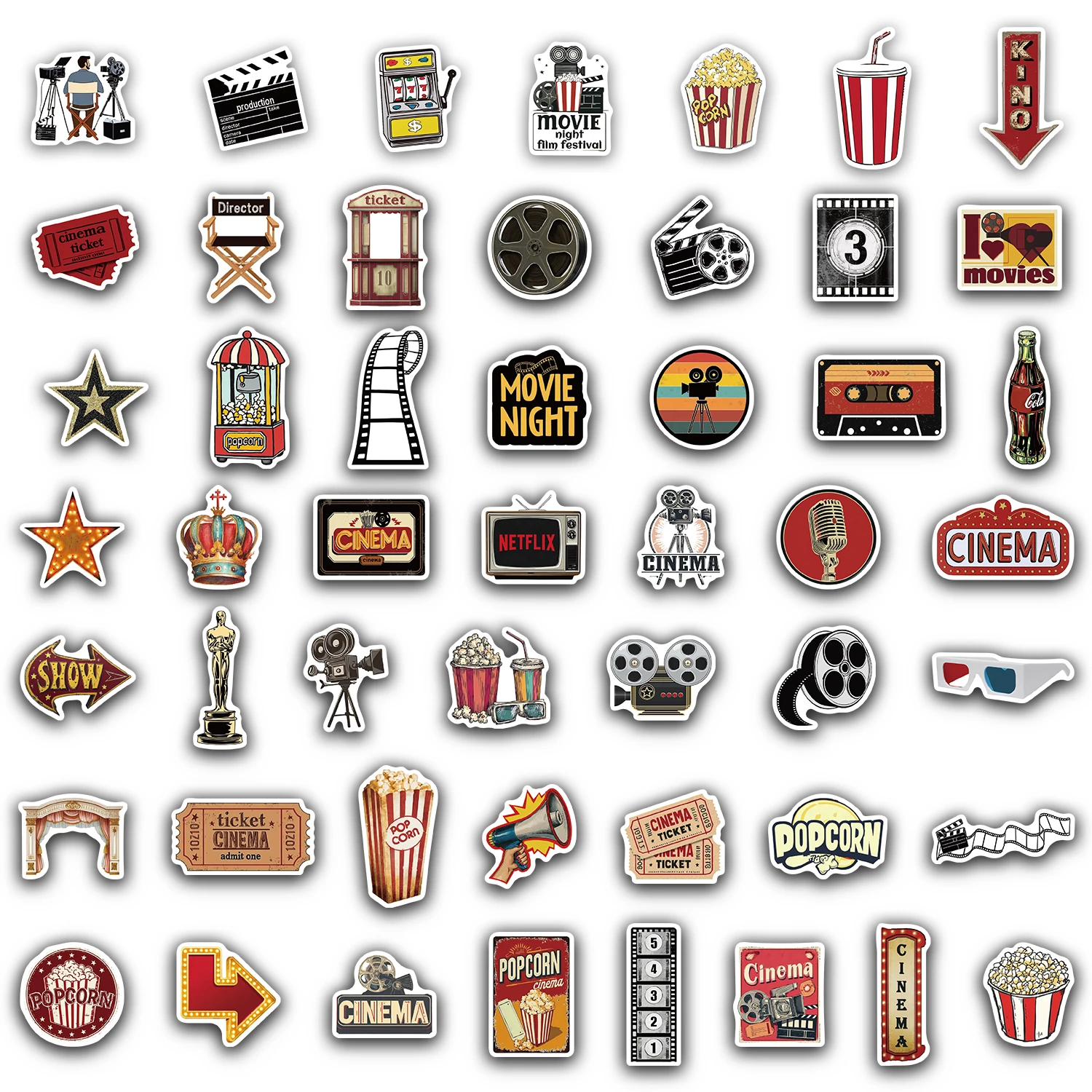 50PCS Retro Film Aufkleber DIY Telefon Fällen Laptops Tablets Thermos Tassen Spielzeug Desktop Aufkleber