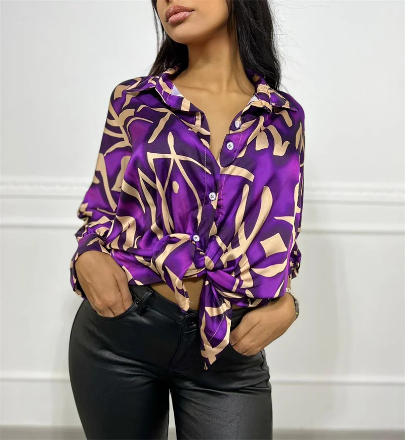 Haut Vintage Shirts for Women Casual Long Sleeve Button Up Work Shirts Blouses Top Y2k Clothes Streetwear Camisas E Blusas