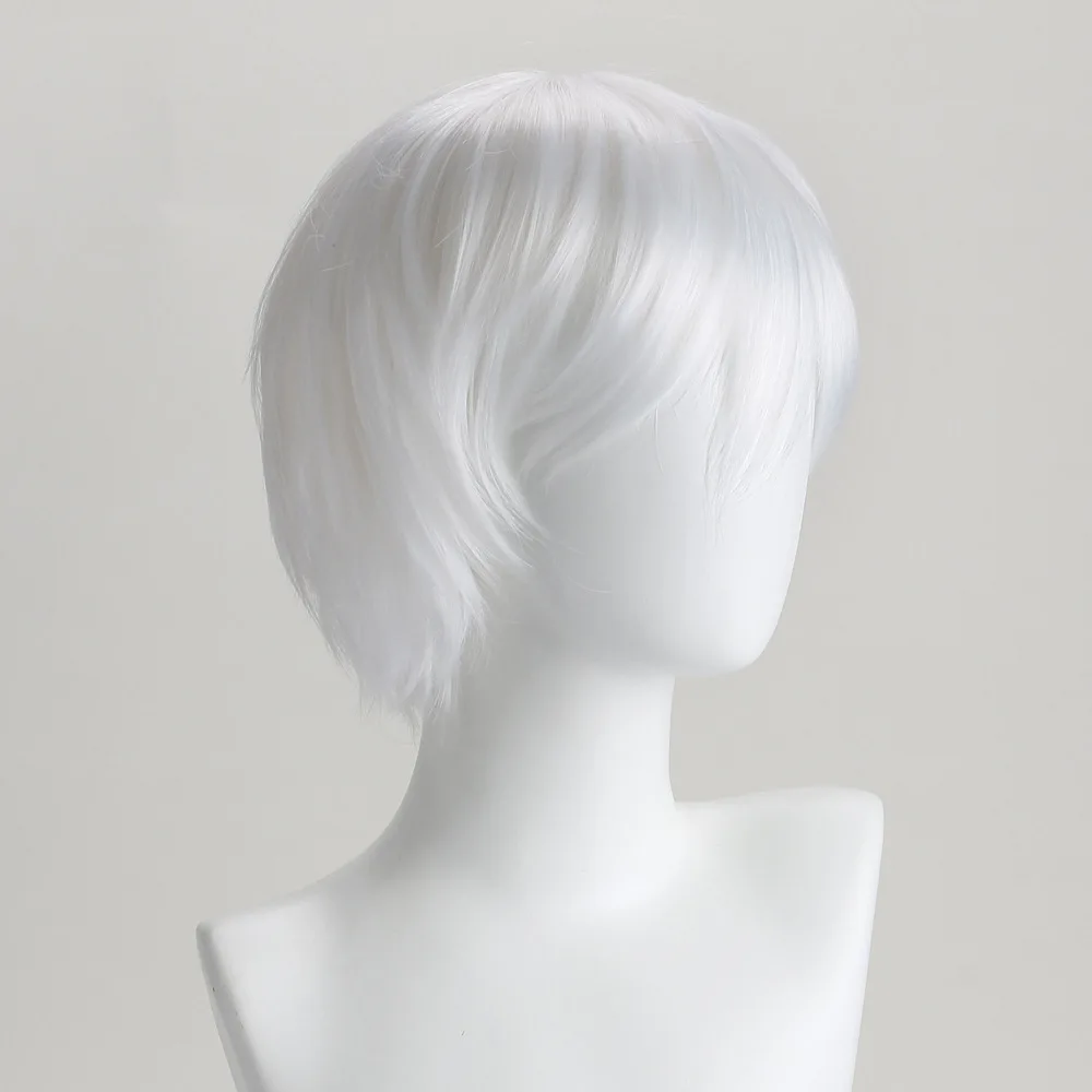 Cosplay Short Wigs Tokyo Ghoul Kaneki Ken Anime Synthetic Hair Wig Silver White Or White Color Halloween Play Wig Costume Wig