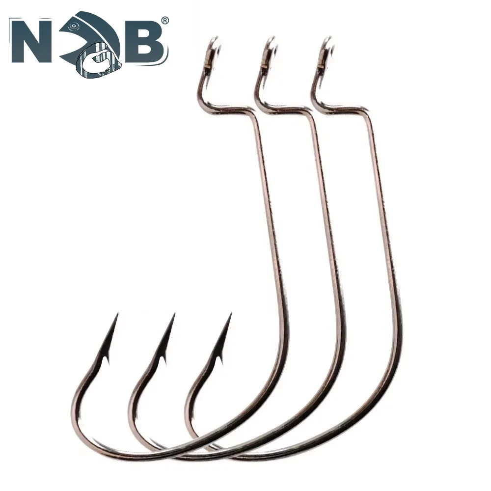 Haczyk wędkarski NGB 6-12PCS ze stali wysokowęglowej 5/0 # -4 #   Akcesoria wędkarskie: haczyk z zadziorem, ostry, korbkowy, na robaki.