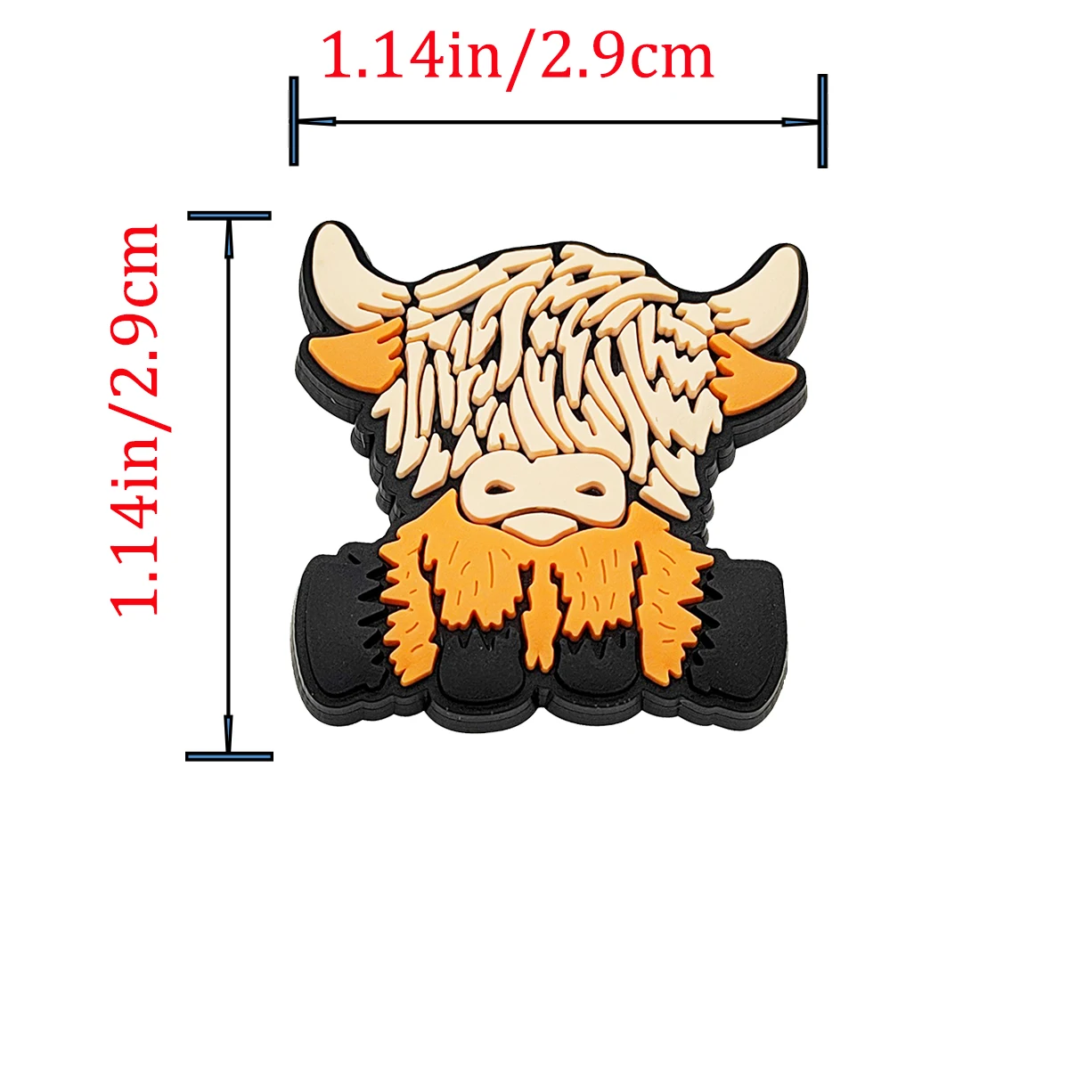 9Pcs Cute  Highland Cattle Shoe Charms for Croc Bubble Slides Sandals Clogs, Shoes Decorations for Clog Sandals