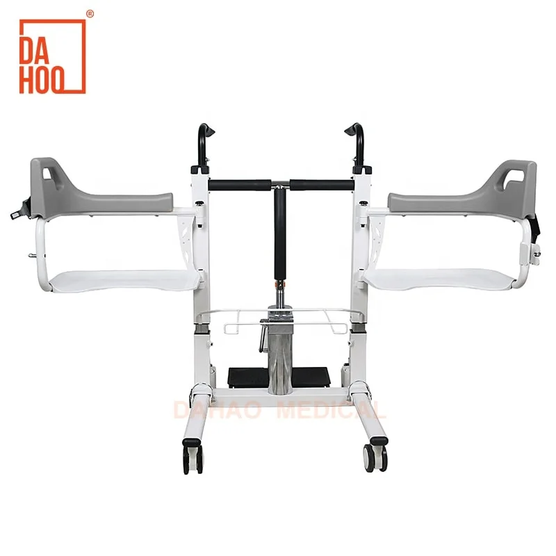 كرسي محمول قابل للطي بارتفاع قابل للتعديل لرفع المريض الهيدروليكي كرسي نقل التمريض لكبار السن المعاقين