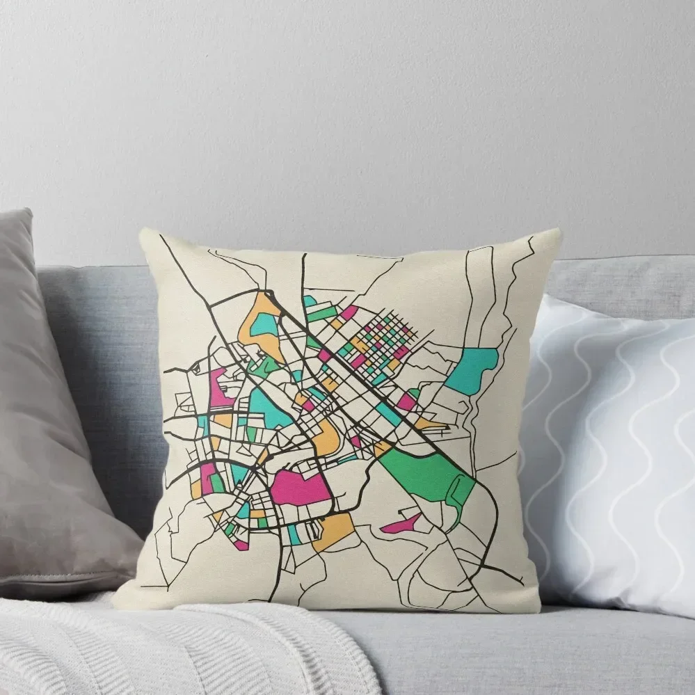 Baghdad, Iraq Street Map Throw Pillow Sofa Cover Pillowcases Bed Cushions pillow