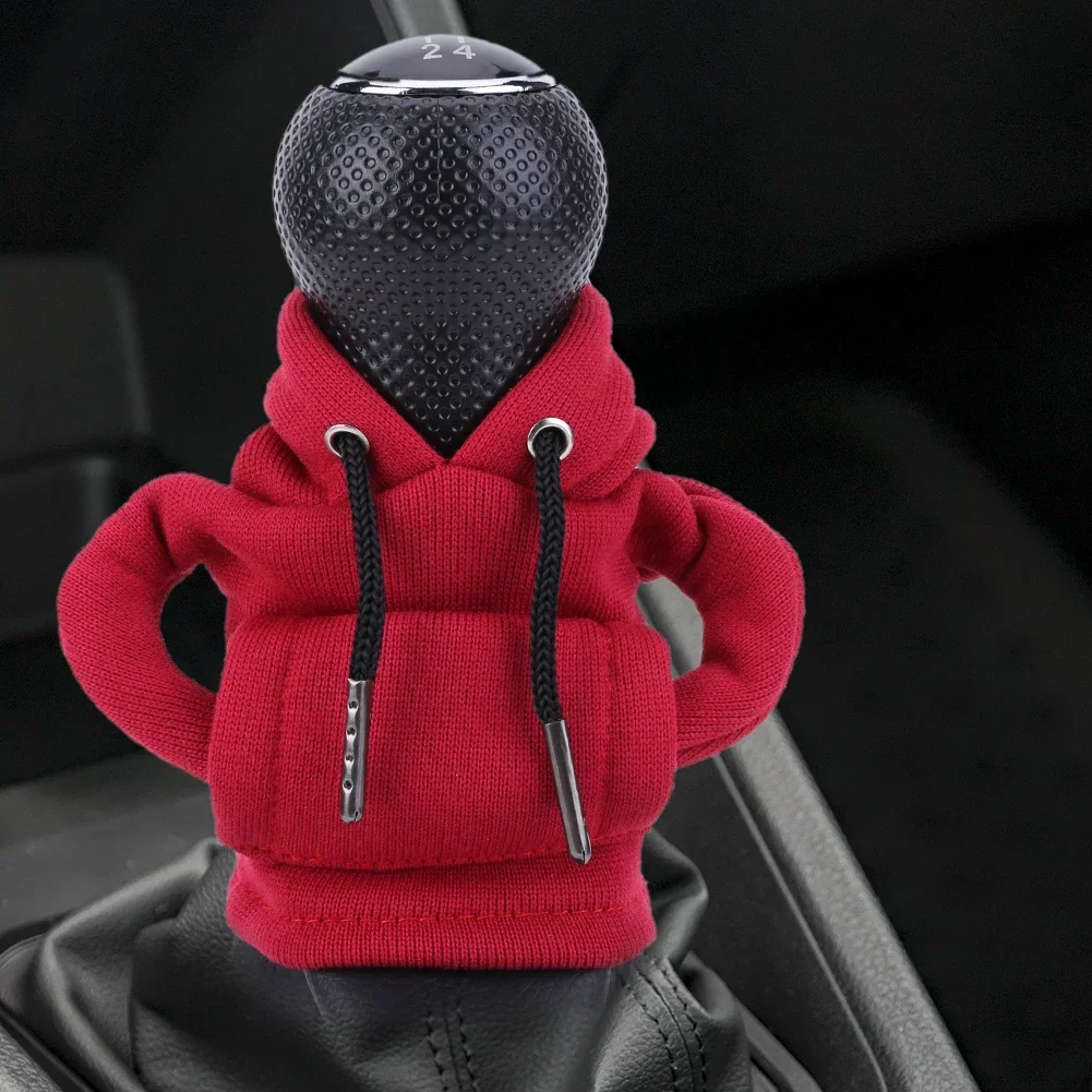 Car Shift Lever Handle Kit Creative Universal Car Gear Shift Washable Hoodie Cover Decoration Funny Car Interior Accessories