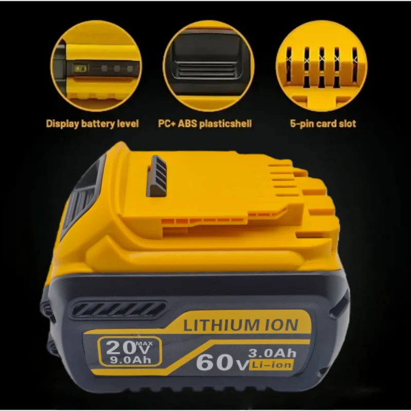 

Серия для инструментов Dewei Tools 20 В/60 В MAX XR аккумуляторная батарея для инструментов 9 Ач, совместимая с DCB206 DCB209 DCB182 DCB200 DCB606 DCB205