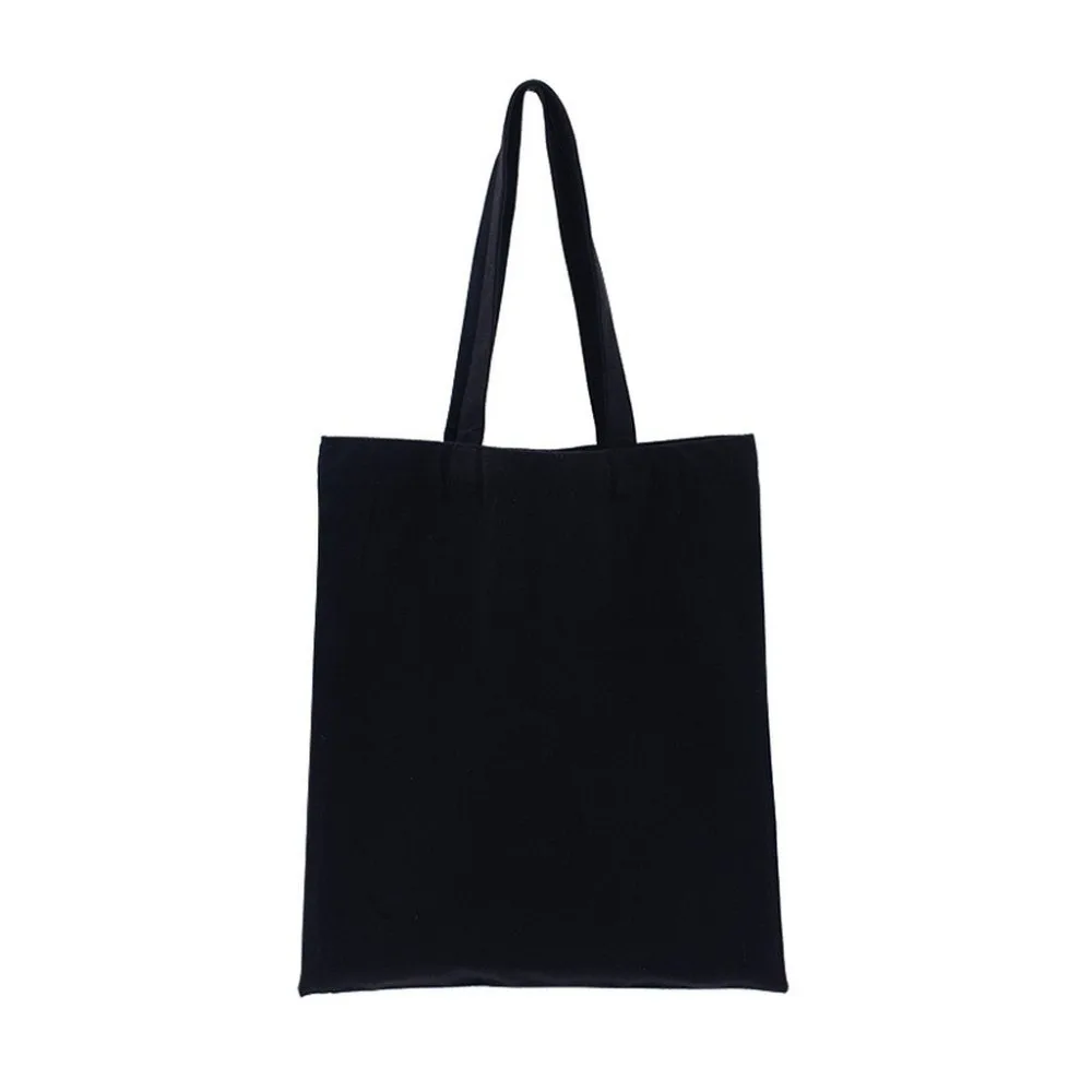 Cotton Canvas Canvas Bag Reusable Large Capacity DIY Shoulder Bag Long Handle Eco Friendly Handbag For Grocery Shopping