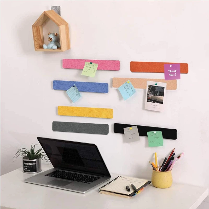 7 kolorów filcowe paski tablica ogłoszeń 7 szt. Samoprzylepny biuletyn listwa pasek bezramkowy pasek z filcem ściennym