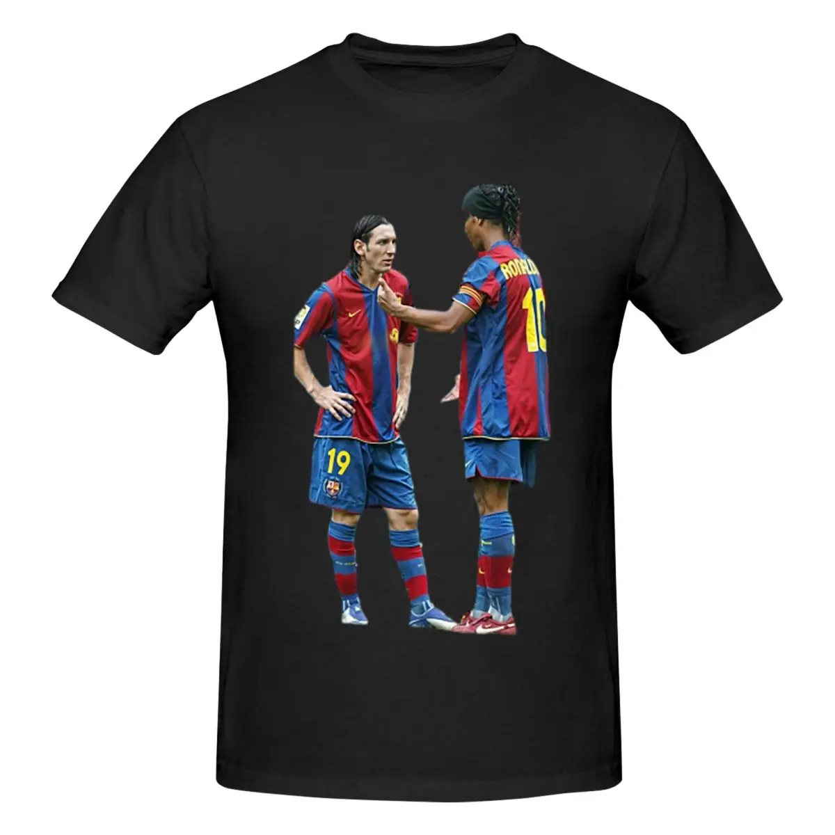 Lionel Messi And Ronaldinho Gaucho Men T-Shirt Fashion Plus Size T Shirts Men's Round Neck Cotton Tees Short Summer Male